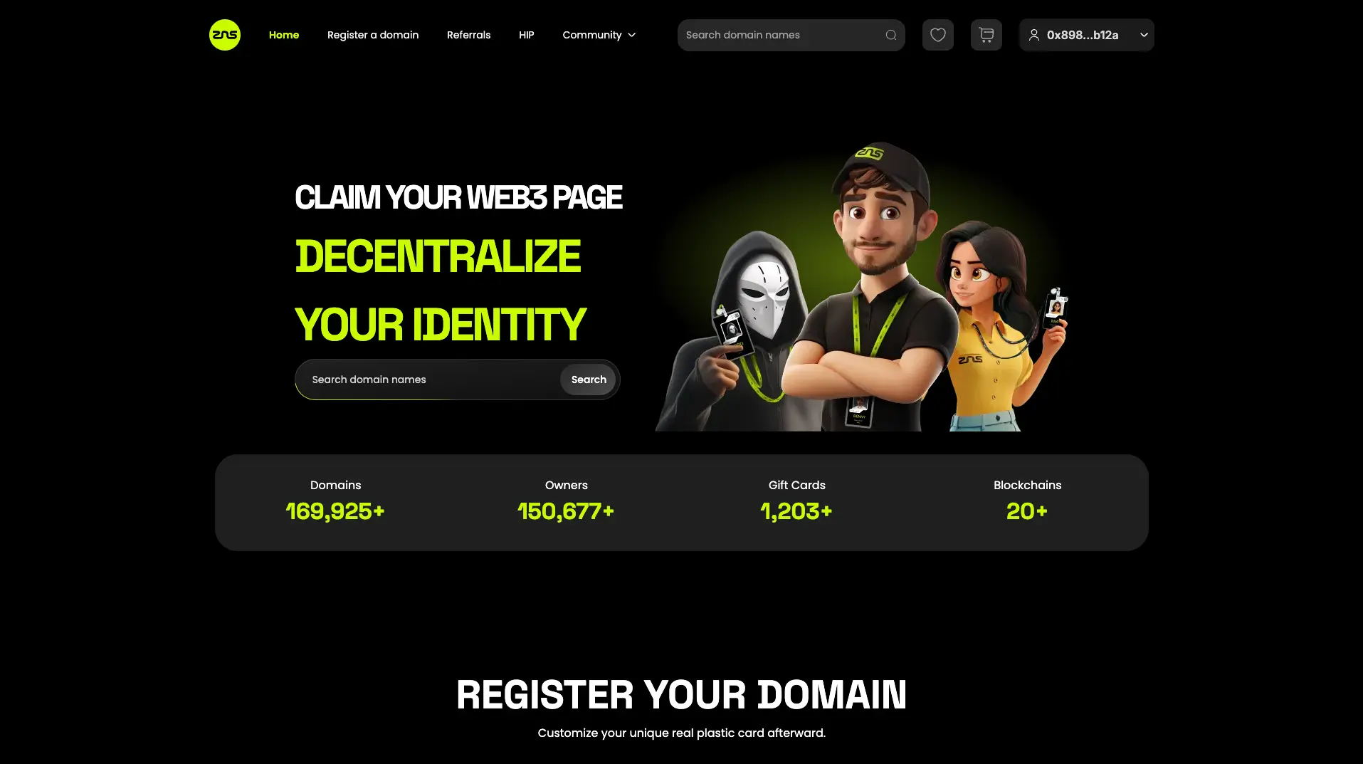 ZNS Connect main page screenshot